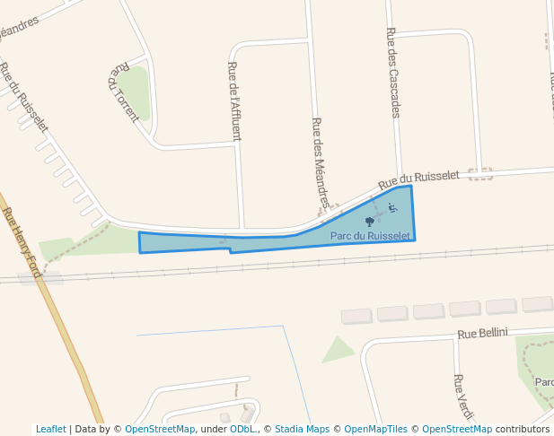 walking in Parc du Ruisselet map in Vaudreuil-Dorion