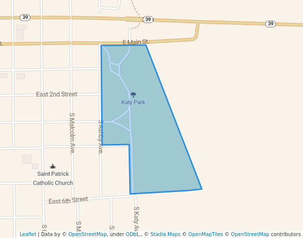 walking in Katy Park map in Chanute