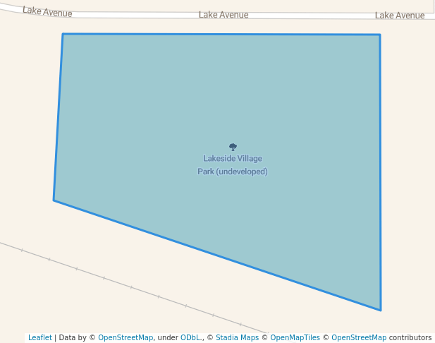 walking in Lakeside Village Park (undeveloped) map in New Ulm