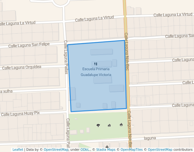 walking in Guadalupe victoria map in Chetumal