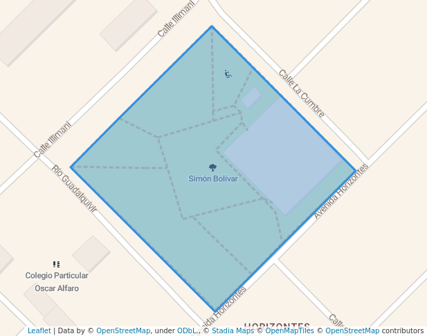 walking in Simón Bolívar map in El Alto