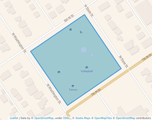 walking in Washington Park map in New Ulm