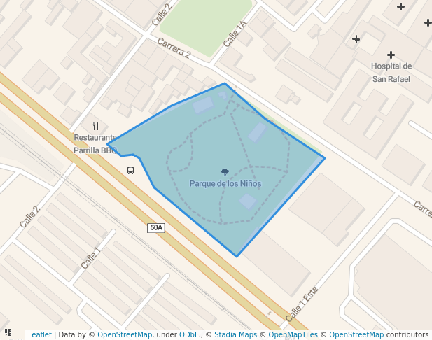 walking in Parque de los niños map in Facatativá