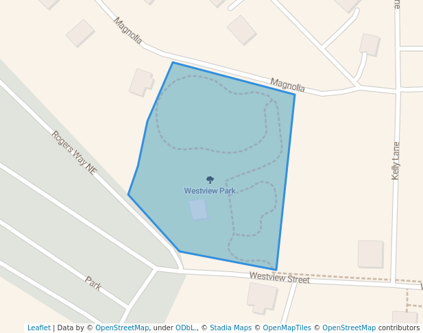 walking in Westview Park map in Monticello