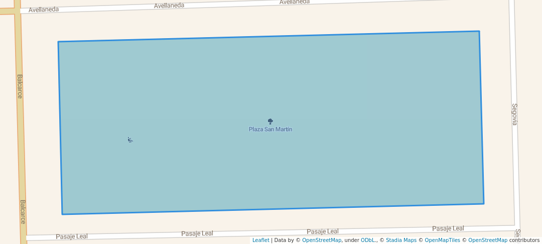 walking in Plaza San Martín map in General Acha