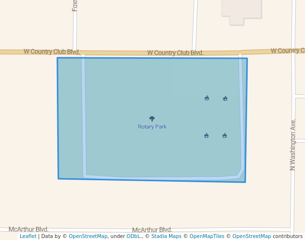 walking in Rotary Park map in Elk City