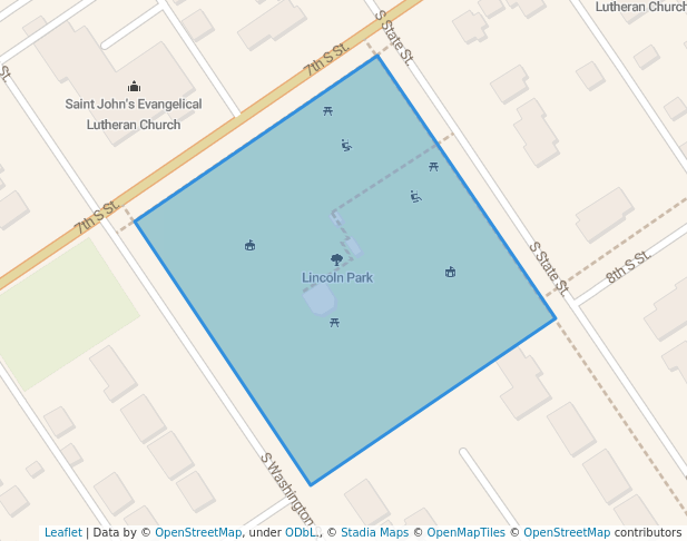 walking in Lincoln Park map in New Ulm