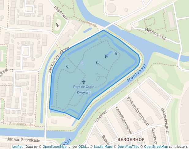 walking in Park de Oude Kwekerij map in Alkmaar