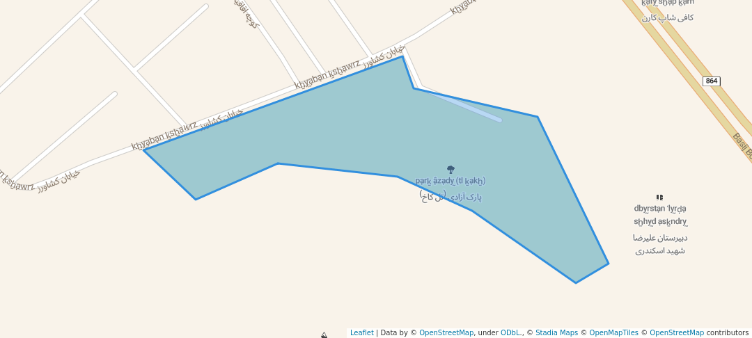 walking in پارک آزادی (تل کاخ) map in Arsenjan