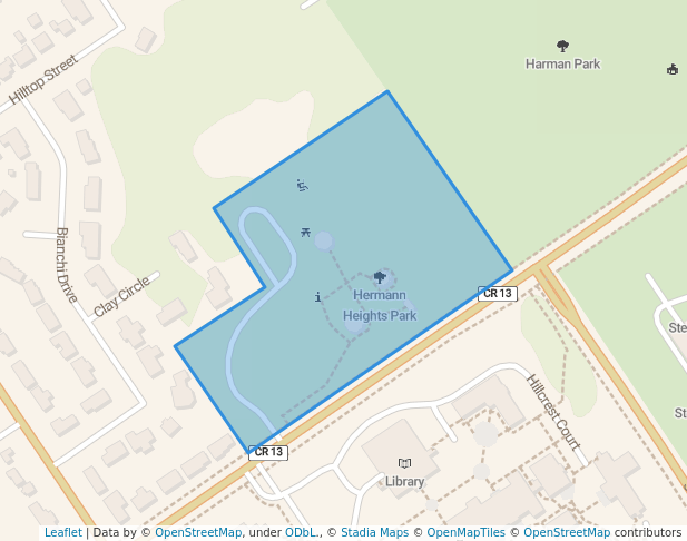 walking in Hermann Heights Park map in New Ulm