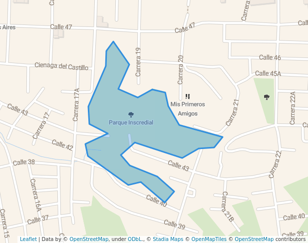 walking in Parque Inscredial map in Barrancabermeja