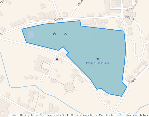 walking in Parque Conchucua map in Sogamoso