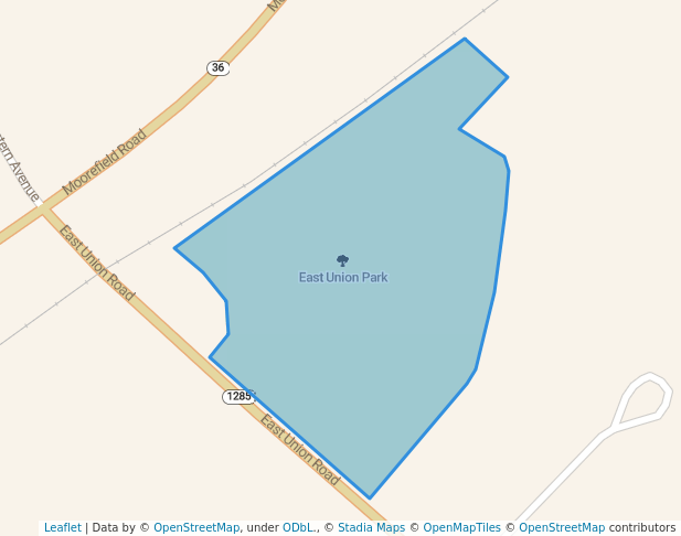 walking in East Union Park map in Carlisle