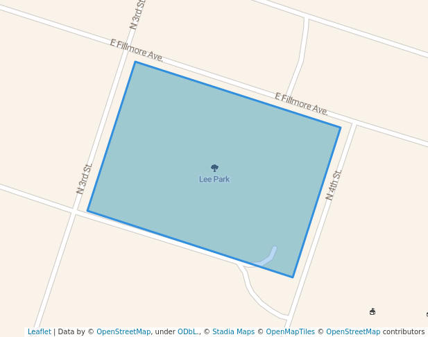 walking in Lee Park map in McAlester