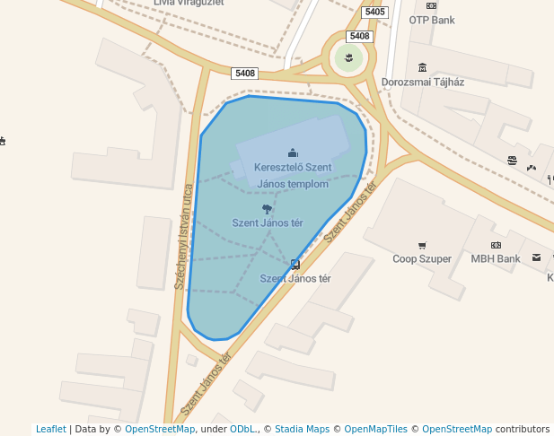 walking in Szent János tér map in Szeged