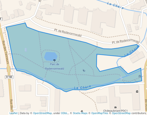 walking in Parc de Radervormwald map in Châteaubriant