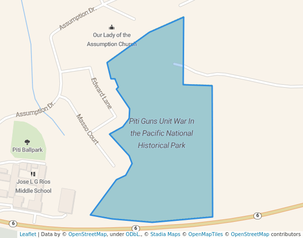 walking in Piti Guns Unit War In the Pacific National Historical Park map in Piti