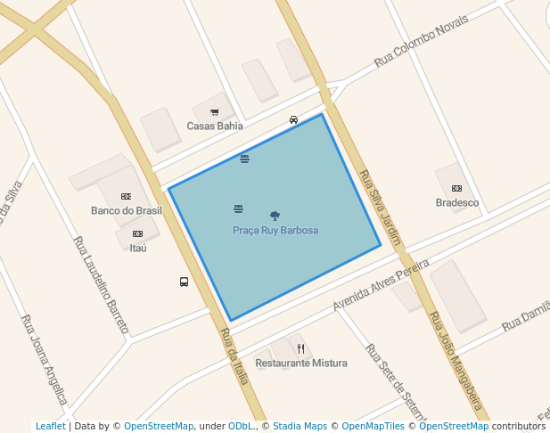 walking in Praça Ruy Barbosa map in Jequié