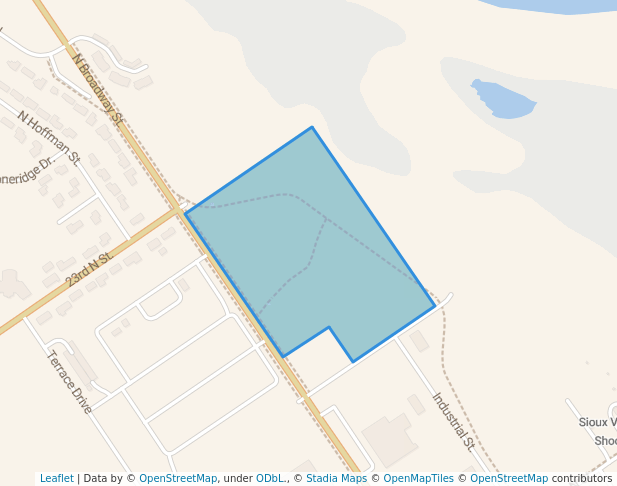 walking in North Broadway Park (undeveloped/pollinator park) map in New Ulm