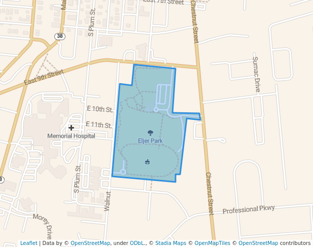 walking in Eljer Park map in Marysville