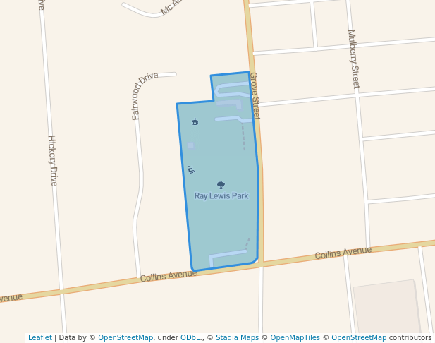 walking in Ray Lewis Park map in Marysville