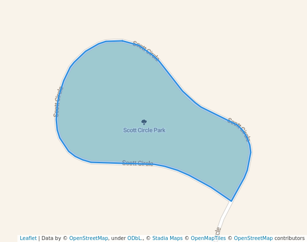 walking in Scott Circle Park map in Marysville