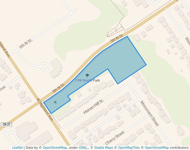 walking in Fifth North Park map in New Ulm