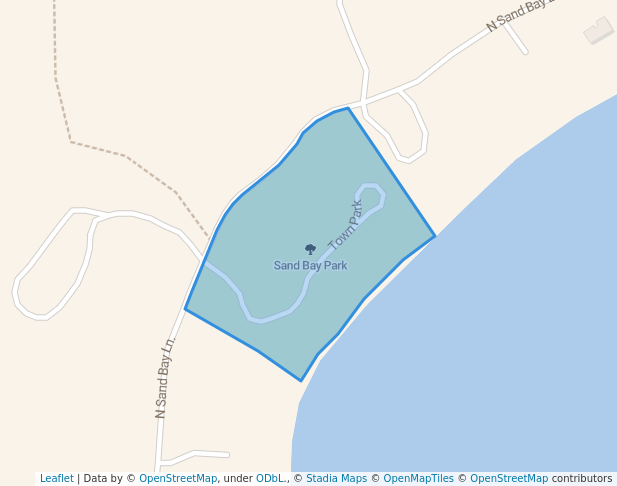 walking in Sand Bay Park map in Sister Bay