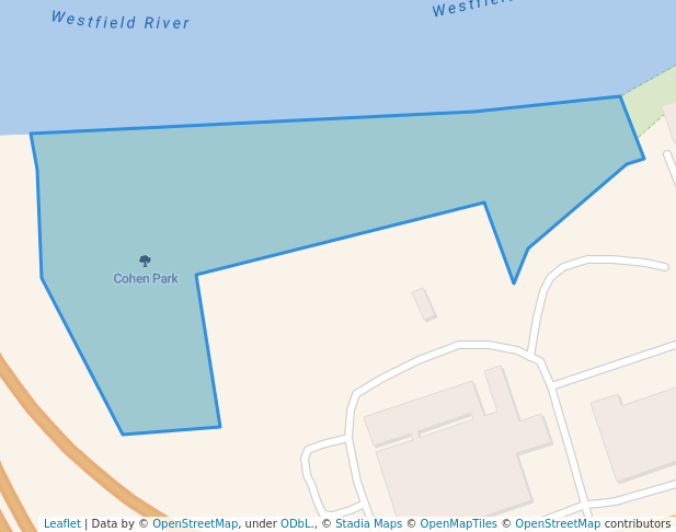 walking in Cohen Park map in Agawam