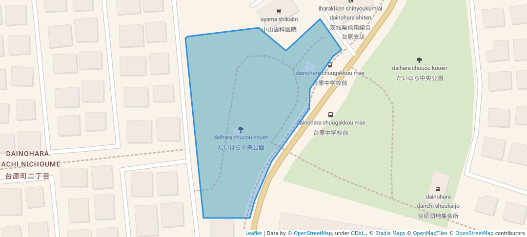 walking in だいはら中央公園 map in Hitachi