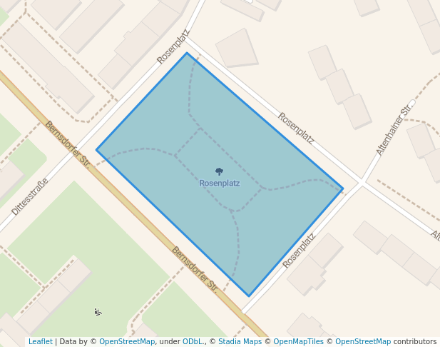 walking in Rosenplatz map in Chemnitz