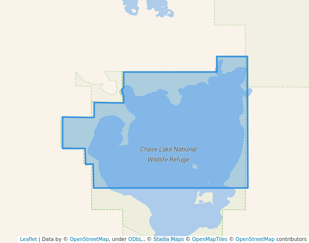 walking in Chase Lake National Wildlife Refuge map in Tappen
