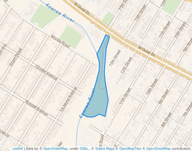 walking in Eli Ciungan Park map in Ecorse