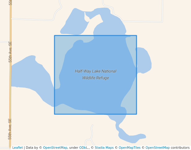 walking in Half-Way Lake National Wildlife Refuge map in Crystal Springs