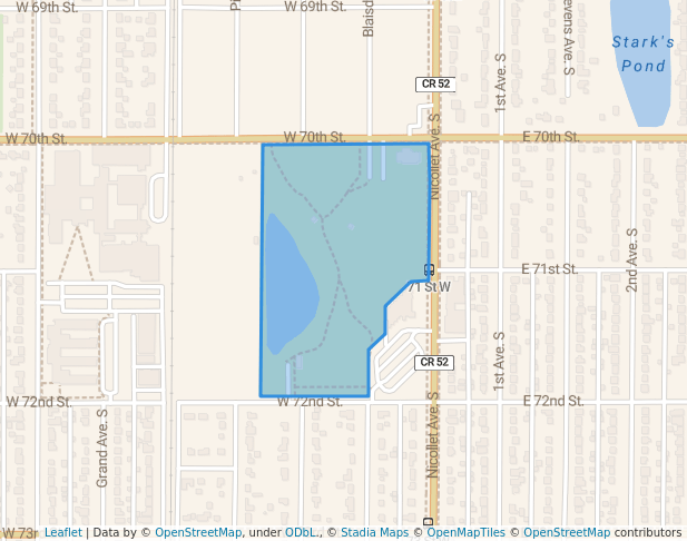 walking in Augsburg Park map in Richfield