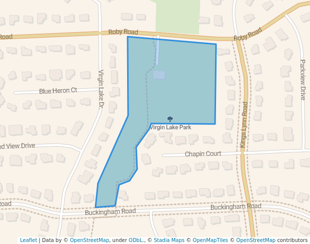 walking in Virgin Lake Park map in Stoughton