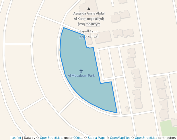 walking in Al Moualeem Park map in Makkah