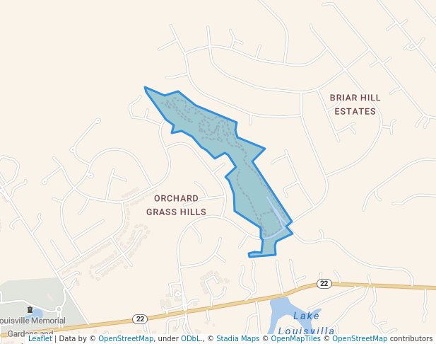 walking in Briar Hill Park map in Crestwood