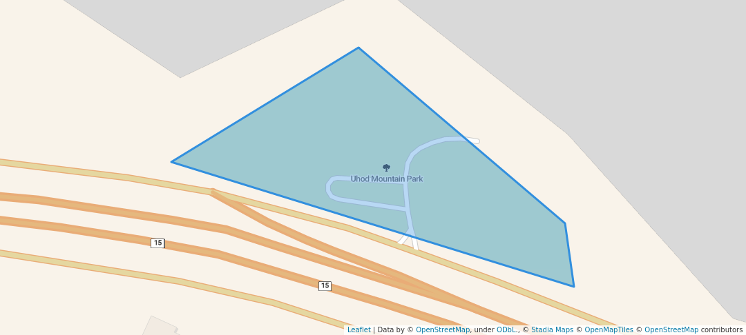 walking in Uhod Mountain Park map in Medina