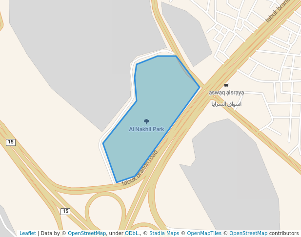 walking in Al Nakhil Park map in Medina