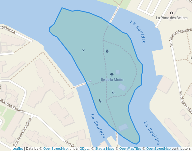 walking in Île de la Motte map in Romorantin-Lanthenay