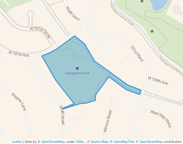 walking in Hampshire Park map in Westminster