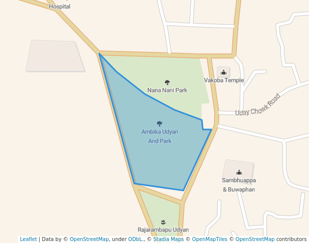 walking in Ambika Udyan And Park map in Uran Islampur