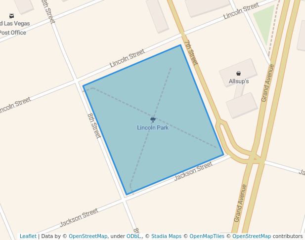 walking in Lincoln Park map in Las Vegas