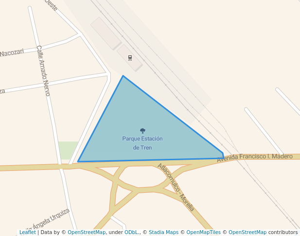 walking in Parque Estación de Tren map in Maravatio