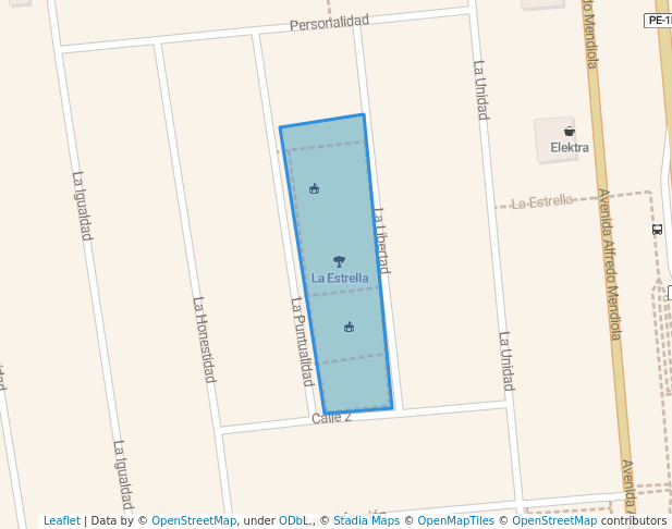 walking in La Estrella map in Los Olivos