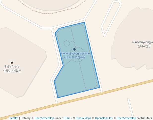 walking in 아시아드 조각공원 map in Busan