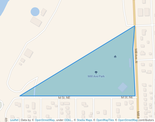 walking in Mill Ave Park map in Brainerd