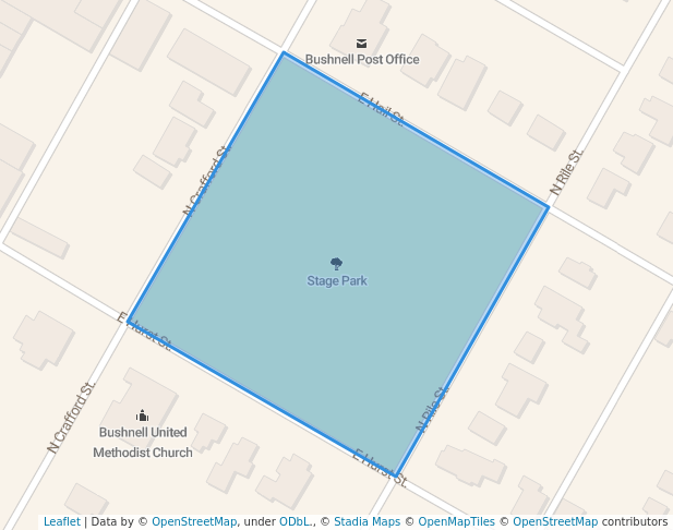 walking in Stage Park map in Bushnell