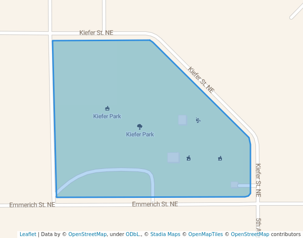walking in Kiefer Park map in Sleepy Eye